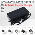 Chargeur de batterie au lithium pour scooter et vélo électrique 42V 54.6V 58.8V 67.2V 84V