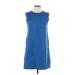Zara Casual Dress - Sheath: Blue Solid Dresses - Women's Size Large
