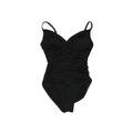 La Blanca One Piece Swimsuit: Black Grid Swimwear - Women's Size 10