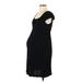 A Pea in the Pod Casual Dress Scoop Neck Short Sleeve: Black Dresses - Women's Size Medium Maternity