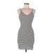 Don't Ask Why Casual Dress - Bodycon: Gray Stripes Dresses