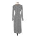 Zara Casual Dress - Midi: Gray Marled Dresses - Women's Size Small