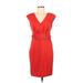 Jennifer Lopez Casual Dress: Red Dresses - Women's Size 8