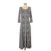 Nina Leonard Casual Dress: Gray Marled Dresses - Women's Size Small
