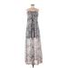 Like Mynded Casual Dress - Maxi: Gray Snake Print Dresses - Women's Size Medium