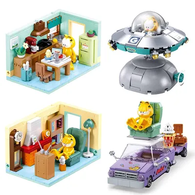 2024 SLUBAN The Garfield Show Building Blocks Model Classic TV Cartoon Anime Movies Cat Dolls Sets