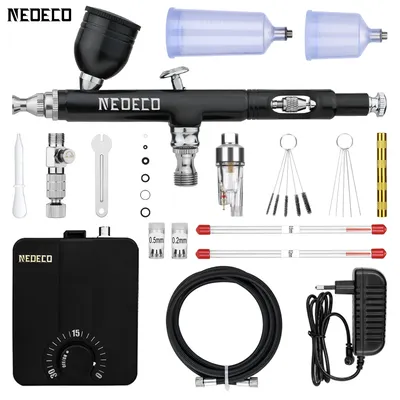 Neoeco 30PSI Airbrush Kit, Dual-Action Multi-Function Portable Airbrush Set Noise-reducing