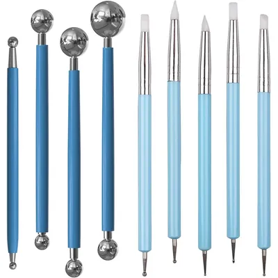 Polymer Modeling Clay Sculpting Tools Dotting Pen Ball Stylus, Pottery Ceramic Clay Indentation Tools Set for DIY Nail Art Craft