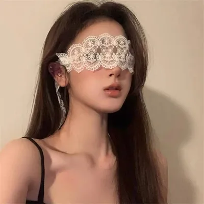 1pc Lady Sexy Lace Eye Mask Blindfolds Black White Cutout Patch Blindfolds Exotic Apparel Style
