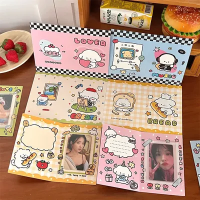 20/100 Pcs Cute Dog Folding Card Packaging Material Card Shipping Message Card Gift Packaging