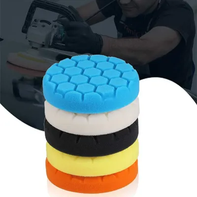 5 Pack 3/4/5/6/7 Inch Compound Buffing Polishing Pads Cutting Sponge Pads Kit for Car Polisher
