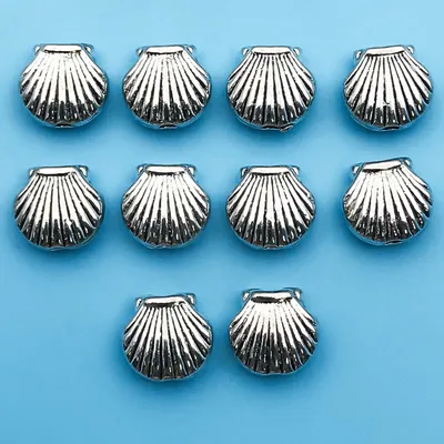 10/20/30Pcs Antique Silvery Marine Charms Shell Shaped Loose Spacing Beads For Jewelry Making Necklaces Bracelets Accessories