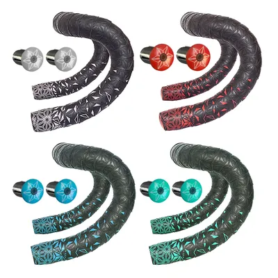 Road Bike Bar Tape Super Sticky Kush Star Fade Bar Tape EVA/PU Bike Anti-Skid Shock Absorber Wrap