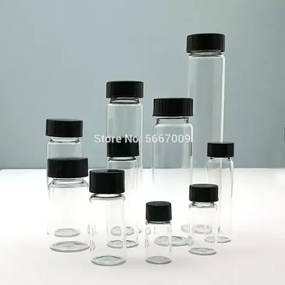 2ml to 60ml Transparent Glass sample vial Laboratory Reagent bottle Small Clear Medicine Vials for chemical experiment