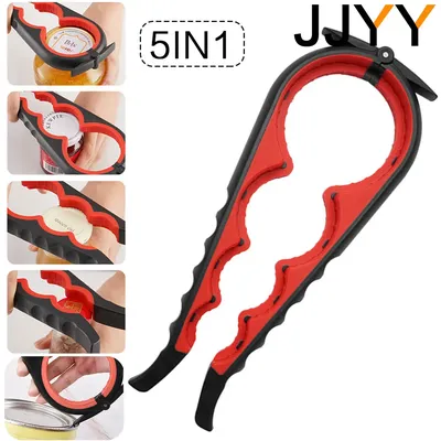 JJYY 5 In1 Jar Opener Easy Grip Bottle Opener Twist Off Lid Quick Opening Cooking Everyday Use for