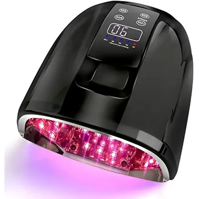 90W Rechargeable Nail Lamp with Mirror Bottom Cordless LED Light for Acrylic Nails Manicure Machine