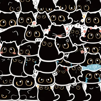 10/40PCS Black Cat Cute Kawaii Stickers Vintage For DIY Notebook Guitar Scrapbooking Motorcycle