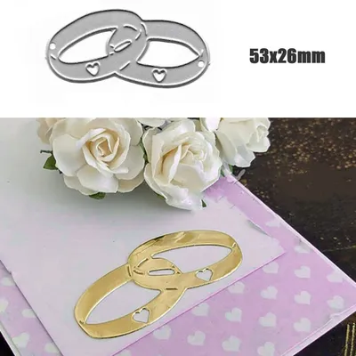 Wedding Rings Metal Cutting Dies Stencil Craft Card Making DIY Scrapbooking Stamps Embossing Cutting