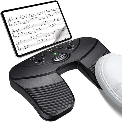 Lekato Bluetooth Page Music Turner Pedal Usb Rechargeable Wireless Page Turner Silent Foot Pedal for