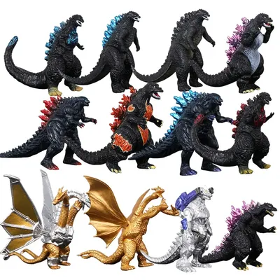 2024 New 10cm Godzilla VS Kingkong Gojira Soft Glue King Ghidorah Action Figure Movable Joints Model