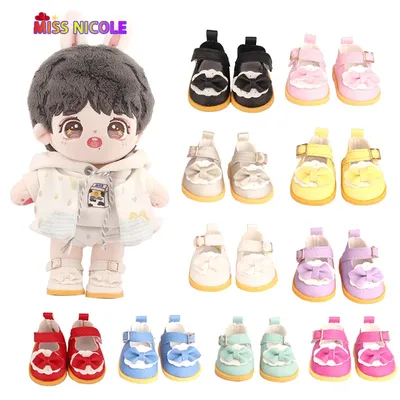 5 cm Cotton Doll Shoes Fit 20 cm 14 inch Dolls 10 Colors Pu Leather Lace-up Mini Doll Shoes For BDJ