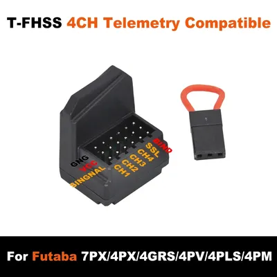 FUTABA T-FHSS 4CH Telemetry Compatibe Receiver Antennaless Dasmikro 2.4GHz High Speed For 4PX 4PXR