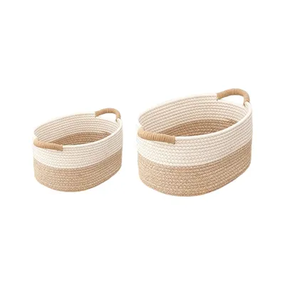 Rope Woven Baskets for Organizing Woven Rope Storage Basket Multifunctional Toy Basket for Desktop Nursery Office Bathroom Books