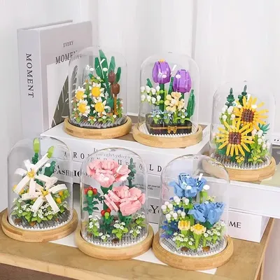 Eternal block flower assembly bouquet desktop decoration block flower children's puzzle assembly toy