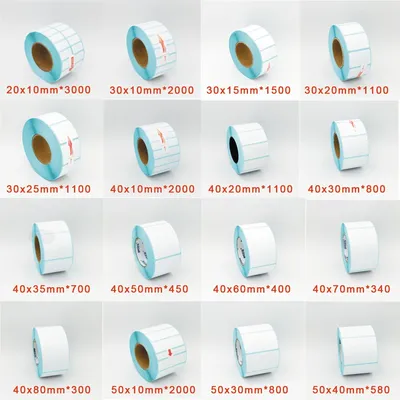 55 50 45 40 35 30 25 20 15 10 Blank Thermal Heat Sensitive Label Direct Print Bar Code Adhesive