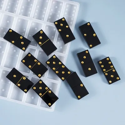 Dominoes Resin Game Silicone Molds Casting Domino Storage Box Case Resin Mould for DIY Domino