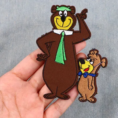 Cute Bear Patches Embroidered Diy Iron on Patches for Clothing Jacket Badges Sewing Stickers Applique Cartoon Animal Patches