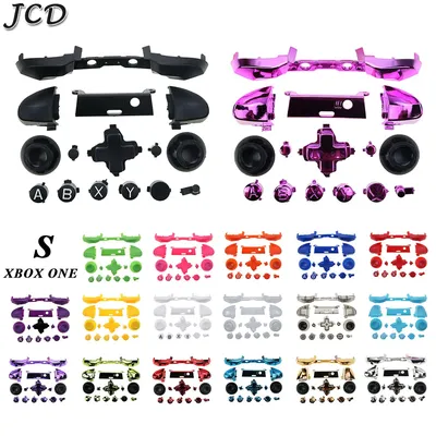 JCD For Xbox One S Plating Replacement Repair Chrome ABXY Dpad Triggers Full Buttons Set Mod Kits