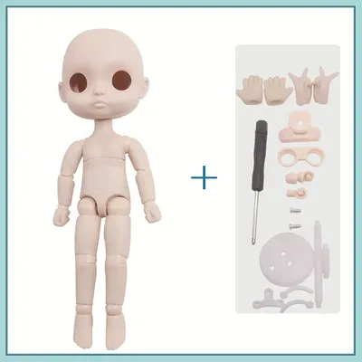 New Ob11 Doll Toy Multi Joint Movable Body 1/12 Bjd Accessories No Makeup Head Girls Dress Up Toys