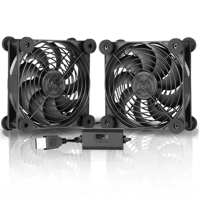 SXDOOL Quiet Dual 120mm USB Fan with Speed Controller,for Receiver DVR Playstation Xbox Computer