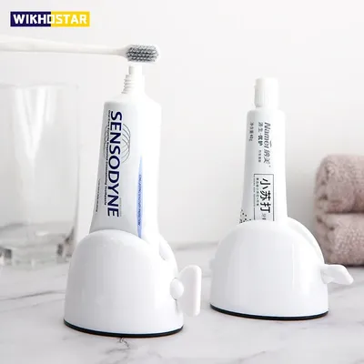 WIKHOSTAR Bathroom Accessories Set Rolling Toothpaste Squeezer Tube Toothpaste Dispenser Cleanser