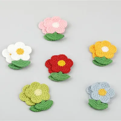 10 Pcs Flower Knitted Patches Embroidered Fabric Curtains Duvet Covers Decorative Stickers Clothing