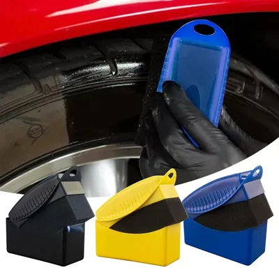 Car Wheel Polishing Waxing Sponge Brush With Cover ABS Washing Cleaning Tire Contour Dressing Applicator Pads Detail Accessories