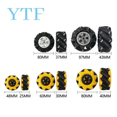 4pcs/lot 48mm 60mm 80mm 97mm High Hardness Plastic Mecanum Wheel Omni-Directional For TT Motor Smart