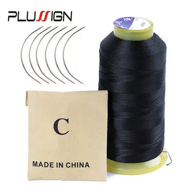 Plussign Hair Sewing Needles And Thread For Making Wigs 12Pcs Sewing Needles With 1 Roll 2000 Meters Threads For Weaving Total