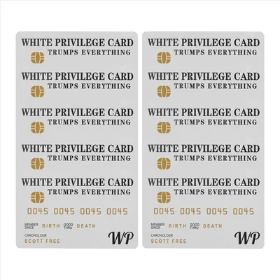 10 PCS White Privilege Card Trumps Everything Credit Card Sets, Wallet Insert Card Romantic Card