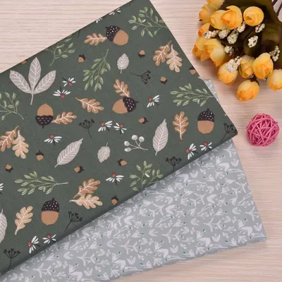 Green Leaf 100% Twill Cotton Fabric,Patchwork Cloth,DIY Sewing Quilting Fat Quarters Home Decor Material Tecido Tilda Tissus