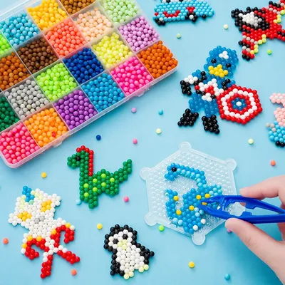 Handmade Magic Water Fuse Beads Creative Beads DIY Art Crafts Toys Magic Water Sticky Beads Sensory