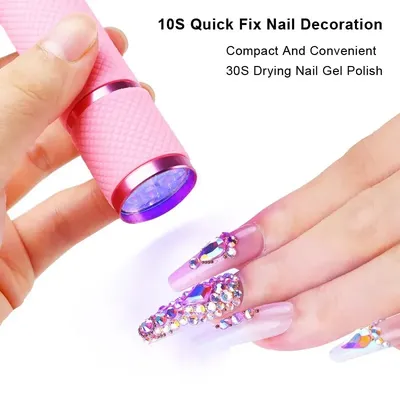 Nail Dryer Mini 9 LED Lights Flashlight UV Lamp For Gel Polish Portable Manicure Nail Art Tools Hand