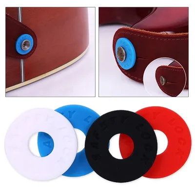 4PCS Guitar Strap Locks Blocks Silica Gel Safety Lock Protector for Bass Ukulele Acoustic Classic