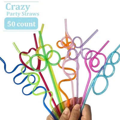 Crazy Unique Decoration Silly Plastic Drinking Straws Bluk 10 Styles for Daily Party Festiivty Clod