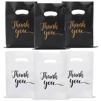 30/50/100pcs Thank You Gift Bags Plastic Candy Cookie Packaging Bag for Wedding Birthday Party