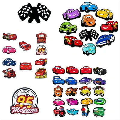 10/20pcs Disney Cars Lightning McQueen for Cartoon Shoe Charms Accessories DIY Shoe Decoration for Classic Clog Kids Gifts