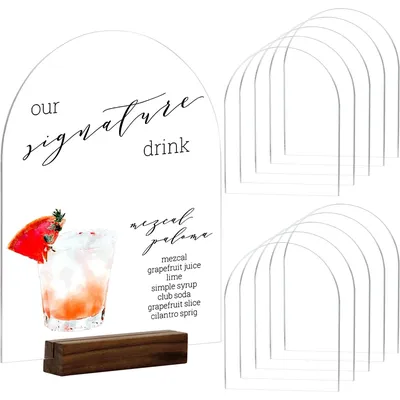 Blank Clear Arch Acrylic Wedding Sign Place Card 1/2/3mm DIY Signature Drink Bar Menu Sign Events&