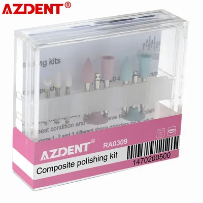 AZDENT Dental Composite Polishing Kit 9Pcs/Box RA 0309 Ceramic Silicone Rubber Polishers Set for