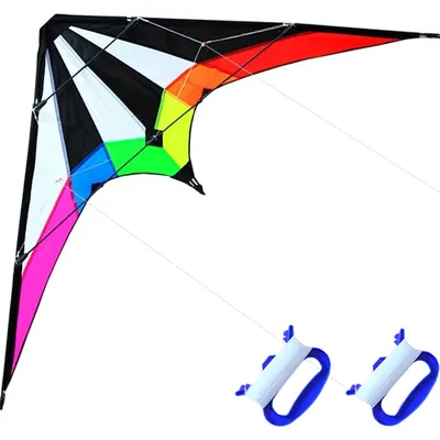 NEW Arrive 48 Inch Rainbow Professional Dual Line Stunt Kite With Handle And Line Good Flying